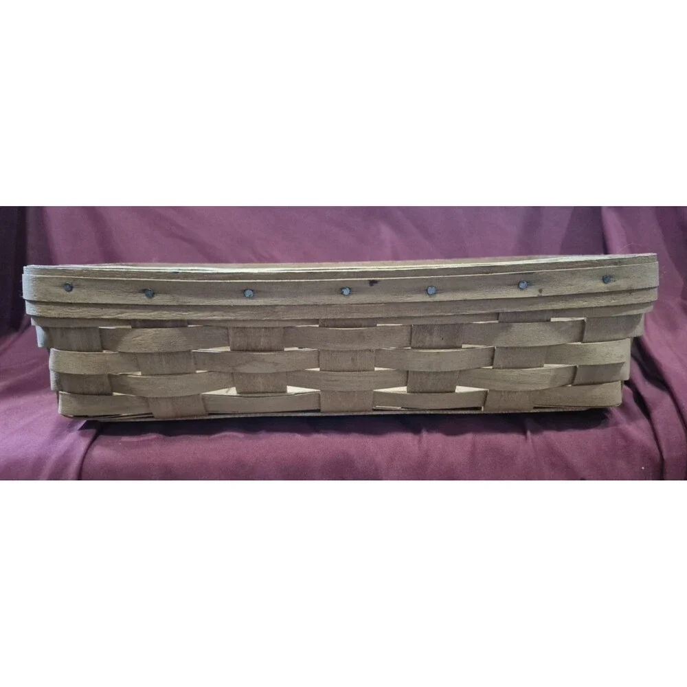 Vintage Longaberger Hostess Bread Basket Rectangular Wood Woven 13.5x8x4EUC